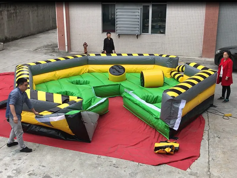 How install the Inflatable Meltdown Game Wipe out Obstacle Course