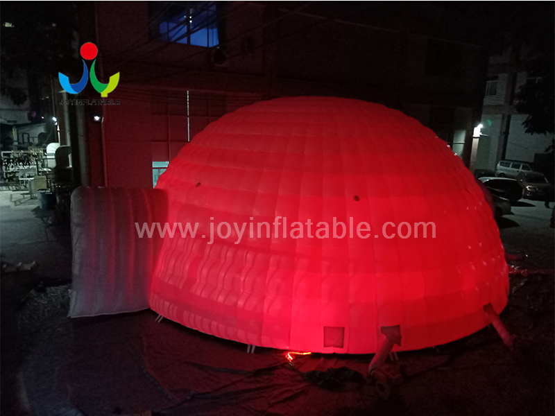 Vidéo de diamètre de la tente gonflable de dôme d'igloo d'éclairage mené par 12 m