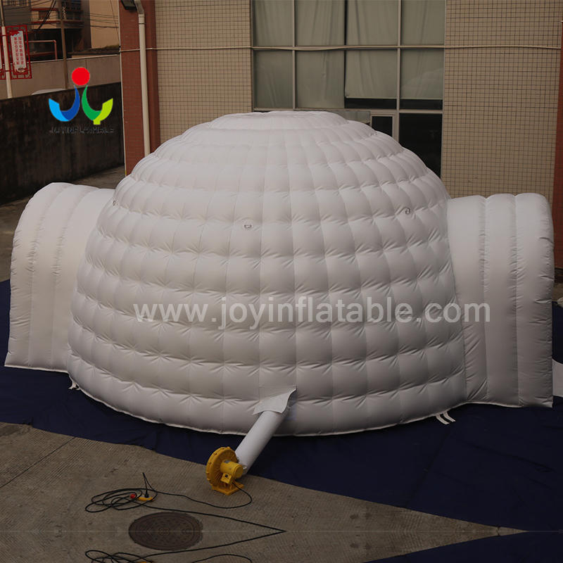 White Inflatable Igloo Dome Tent With 2 Tunnel Entrance From Inflatable Igloo Factory