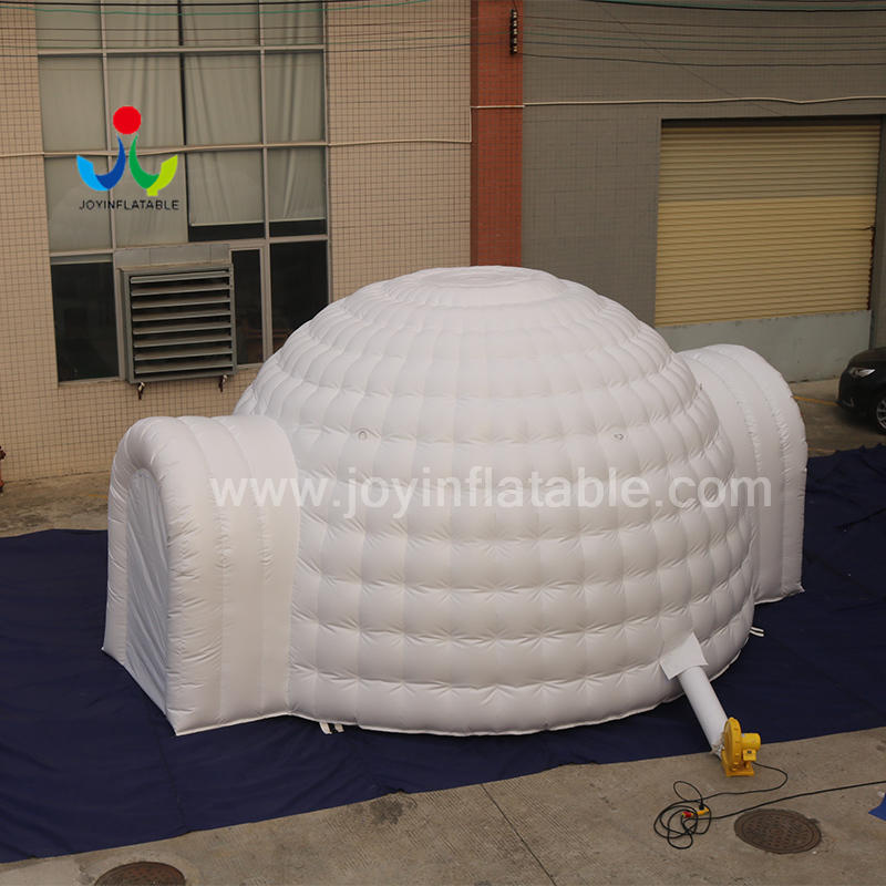 White Inflatable Igloo Dome Tent With 2 Tunnel Entrance From Inflatable Igloo Factory