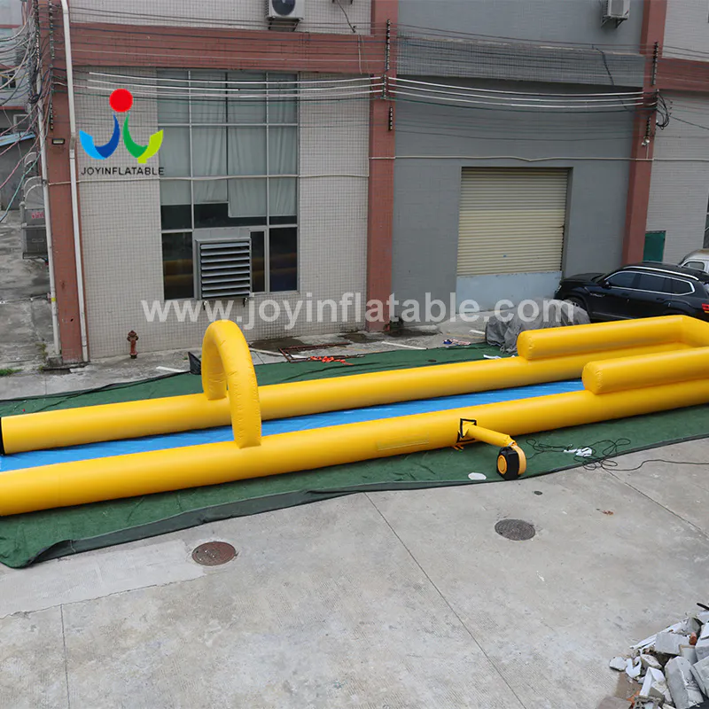 64 Meter Long Water Game Inflatable One Lane Slip With Pool