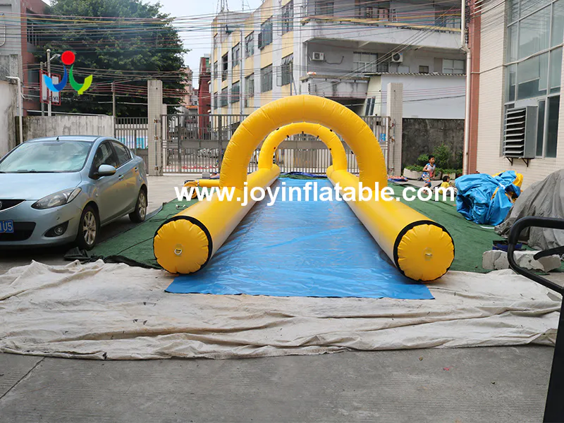 64 Meter Long Water Game Inflatable One Lane Slip With Pool Video