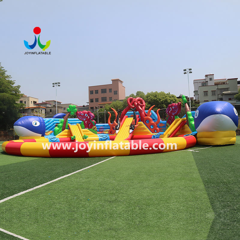 Mobile Land Inflatable Ground Water Park With Pool For Outdoor