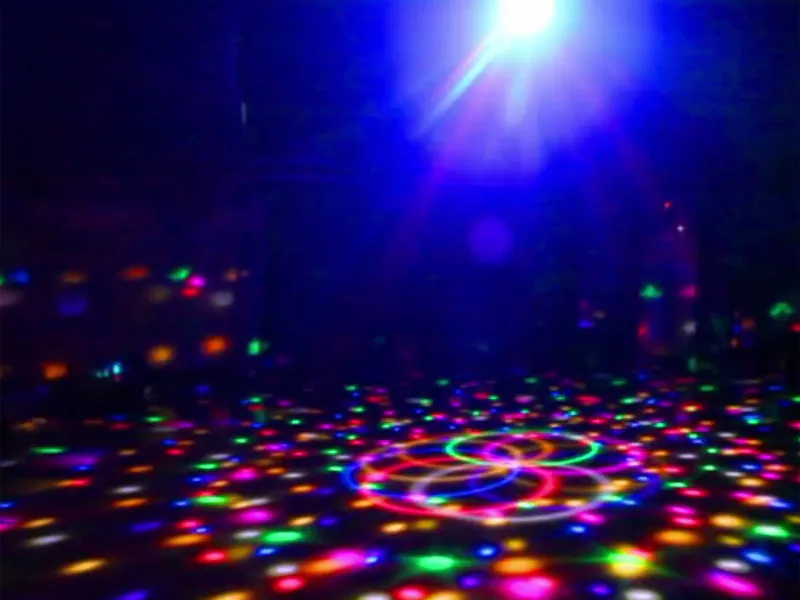 Disco tent with LED lights